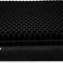 Plus Size Gel Seat Cushion for Long Sitting, Extra Large and Thick, Seat Cushion for Back, Sciatica, Hip, Tailbone Pain Relief, Used for The Office, Wheelchair, Car, Truck, Recliner, Stadium. (Black)