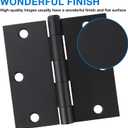 30 Pack Black Door Hinges 3.5 inch Square Corner Matte Black Hinges for Doors 3 1/2" Interior Door Hinges Black Door Hardware Hinges Storm Hallway Shed Entry Patio Indoor Internal 3.5 Inch Door Hinge