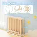Foldable Wooden Playpen, Natural, 30 x 30 x 24 inches