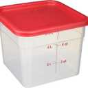 Cambro 6SFSPP190 Translucent Food Container With Lid, 6-Quart (Red)
