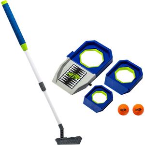 NERF Trick Shot Golf Set - Indoor + Outdoor Putting Trick Shot Kids Golf Set - Includes Putter, Balls, Ramp + Cups - All-in-One Toy for Kids (Blue)