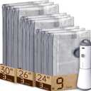 Vacuum Bags for Travel with Rechargeable air Pump, Carry-on Size Compression Packing Bags for Luggage and Suitcase, Space Saver for Clothes and Clothing 9 Combo Travel Size