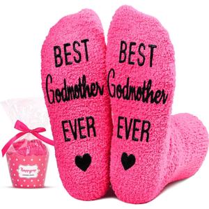 HAPPYPOP Mothers Day Socks - Gifts for Daughter Mother Sister in Law, Grandma Aunt Socks (Best Godmother Ever)
