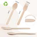 Mumufy 1000 Pcs Disposable Wooden Cutlery Set Bulk Utensils Spoons and Forks Set Forks Spoons Flatware for Weddings Camping Catering Picnic BBQ Party