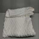 BEDELITE Fleece Throw Blanket for Couch & Bed - 3D Jacquard Decorative White Blanket, Super Soft and Cozy Warm Fuzzy Blanket All Seasons Suitable, 50x60Inches