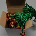 Gejoy 60 Pieces Christmas Bell Necklaces xmas Bell Decorations for Holiday Supplies (Red and Green)