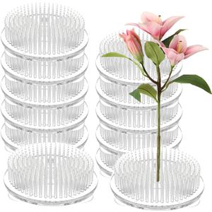 12PCS Plastic Flower Frogs for Arrangements Vase Plastic Pin Frog Vase Clear Flower Frog 2.76 inch Flower Pins Floral Frog for Plant Decoration, Summer Activity, Wedding Decoration