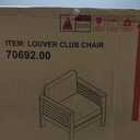 Christopher Knight Home Louver Club Chairs, Teak + Cream, 32.00 inches W x 27.75 inches D x 27.75 inches H