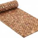 Teak Wood Bath Mat 48 x 16 Inch, Extra Long Non Slip Wooden Shower Mat for Bathroom, Teak Spa Accessory for Bathtub Area, Spa Home or Outdoor