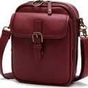 Small Crossbody Bags for Women Vegan Leather Messenger Purses, Vintage Wallet Anti Theft Shoulder Handbags with Card Slots (Red)