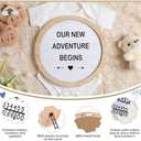 Canlierr 8 Pcs Pregnancy Announcement Set Pregnancy Reveal Ideas Include Felt Letter Round Board Kit Baby Bodysuit Booties Wood Blocks Wooden Signs for Coming Soon Baby Announcement(White)