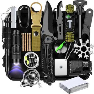 Gifts for Men Him Dad Husband, 28-In-1-Survival Kits, Men's Gifts Survival Gear, Stocking Stuffers for Men Christmas Birthday Gifts, Unique Cool Gadgets Gifts for Camping, Hiking, Hunting
