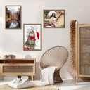Light Brown 16x24 Frame Set of 3 - Rustic Woodgrain 16 x 24 Poster Frame with Plexiglass for Wall Gallery Display, 16x24 Picture Frame for Puzzles, Artwork, Photos and Posters - Ideal Christmas Day
