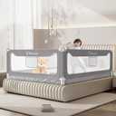 G TALECO GEAR Bed Rail for Toddlers, Stable Protective Bed Side Rails, Baby Bedrail Guard for Twin Full Queen & King Size Bed ((3 Sides for Full Size) 74.8x74.8x54 Inch)