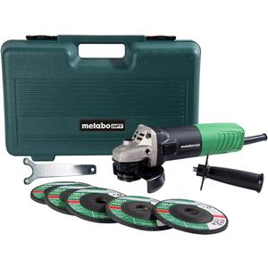 Metabo HPT 4-1/2-Inch Angle Grinder, Includes 5 Grinding Wheels & Hard Case, 6.2-Amp Motor, Compact & Lightweight, G12SR4