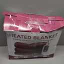 Heated Blanket Electric Throw, 50" x 60" Heating Blanket with 5 Levels & 10 Hours Auto Off, Extremely Soft Flannel Warm Blanket Gifts Over-Heat Protection, ETL Certified Machine Washable (
Rose Red & White)