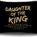 2 x bible verse makeup bagDaughter of the king makeup bagchristian makeup bag Cosmetic Baginspirational gifts for womenchristian gifts for women faithchristian gifts for girls(black and golden)