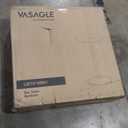 VASAGLE Bar Table Set of 2, Round Cocktail Tables with Multi-Colored Lights and Glass Tops, Large Steel Base, 41.3 Inches Tall Pub Tables for Kitchen, Bistro, Parties, Cloud White and Ink Black