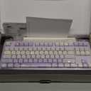 YUNZII B87 Wireless Mechanical Keyboard,QMK/VIA Programmable,TKL Layout 87 Keys,BT/2.4G/USB-C,Hot Swap Gasket Mount RGB Backlit Gaming with Wrist Rest for Win/Mac(Purple, Cocoa Cream V2)