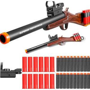 Toy Shotgun Shell ejecting Soft Bullet foam blasters pellet Ball realistic dart gun Sniper Rifle with scope cool stuff that look real Shooting Game for year old kids boys toys gift ideas (toy shotgun)