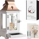 Memorial Lantern with Drawer for Keepsakes, Bereavement Sympathy Gifts for Loss of Father, Sympathy Lantern Funeral Gifts in Memory of Dad