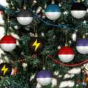 24 Pcs 2.4 Inch Christmas Tree Ball Ornaments Cartoon Hanging Ornaments Plastic Christmas Winter Balls Decor for Xmas Trees Holiday Party Favors Home Decor(Lightning)