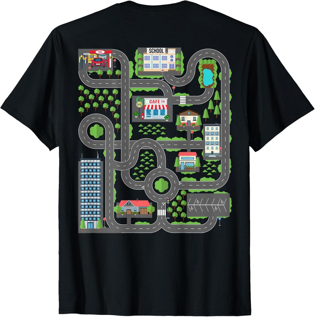 Kid Play Cars On Dad Back Race Track Mat Fathers Day T-Shirt M