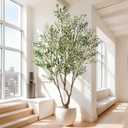 7ft Faux Olive Tree with Pot & Moss Artificial Olive Plant Fake Olive Tree for Home Decor, Large Indoor Artificial Trees Faux Plants Indoor Durable Artificial Trees for Living Room/Office