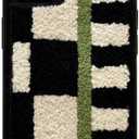 Furry Checkered Phone Case for iPhone 15 Pro Max 6.7''2023,Soft Fluffy Aesthetic Carpet Furry Case Plaid Shockproof Protective Cover for Cool Girls Women(Checkerboard)