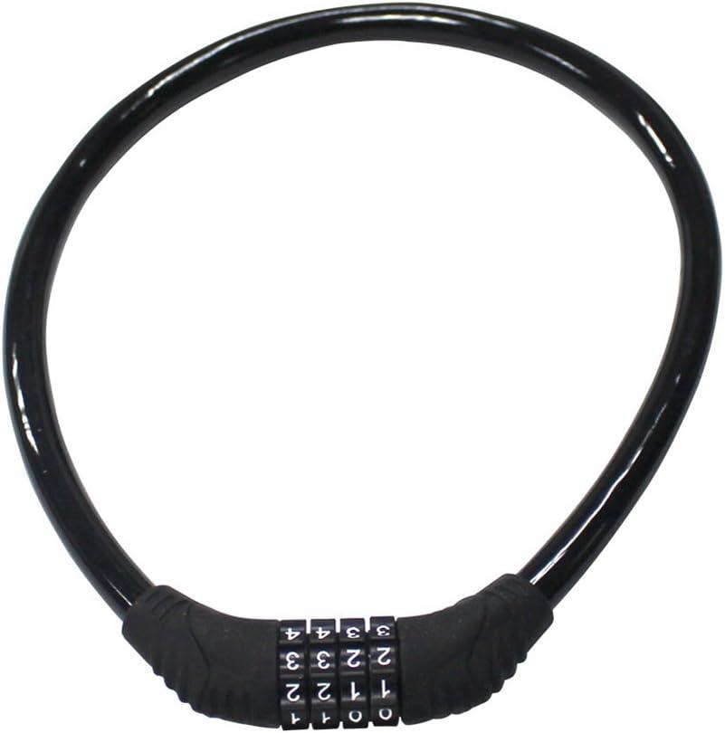  Sanwo Security Bike Lock 4 Digit Resettable Combination Cable Lock for Bicycle, 2 Feet x 1/2 Inch (Black)