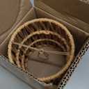 1 Pack Rattan Lamp Shade Small, Boho Mini Lamp Shades Replacement, Vintage Hanging Light Shades, Cylinder Woven LampShades for Floor Lamps Pendant Light Chandelier Wall Sconces Light Fixture Shades (Standard)