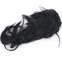 Lydell Adjustable Messy Style Ponytail Hair Extension Synthetic Hairpiece with Jaw Claw (Natural Black)