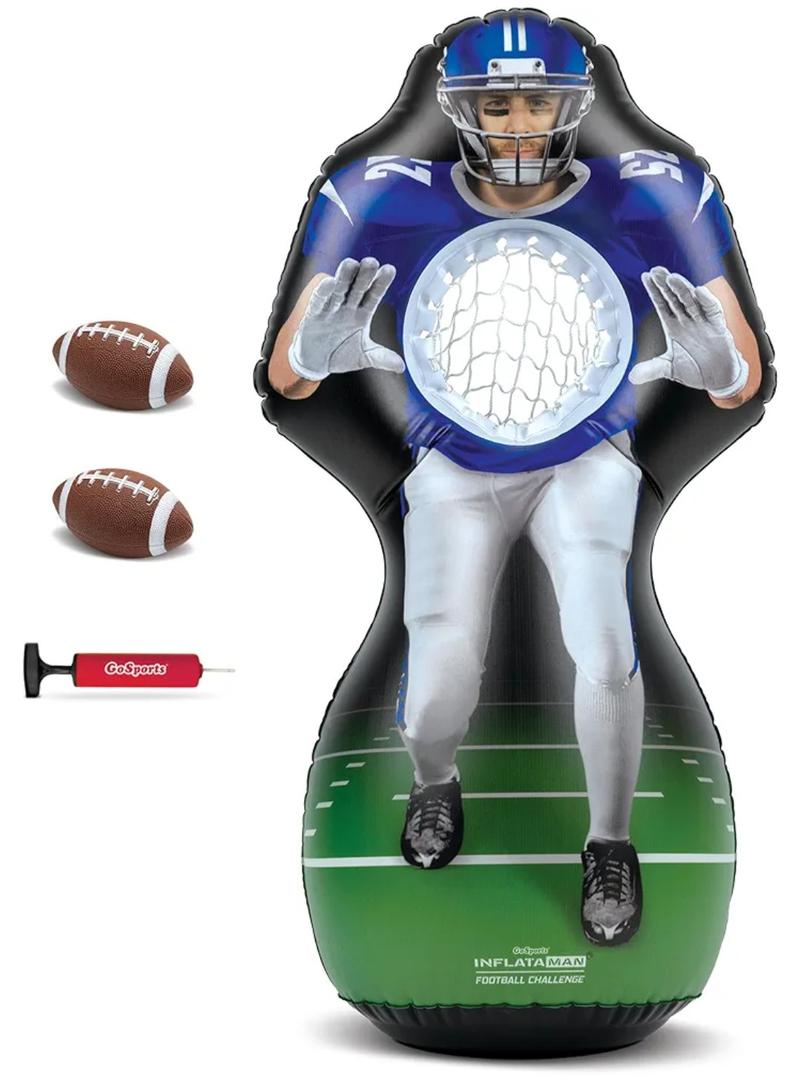 GoSports Football Toss Game for Kids - 4 ft Inflatable Receiver Touchdown Toss Game