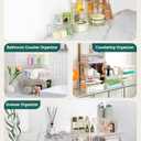 Acrylic Cabinet Organizer, Set of 2 Shelf Organizer, Spice Rack Organizer for Cabinet, Desk Countertop Organizer, Stackable Shelves for Pantry Kitchen Storage and Organization