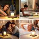 Candle Warmer Lamp with Timer Adjustable Height,Dimmable Candle Warmer for New Home Decor,Wax Warmer Lamp for Jar Candles with 2 Bulbs for Women Gift and House Warming Gift,Black