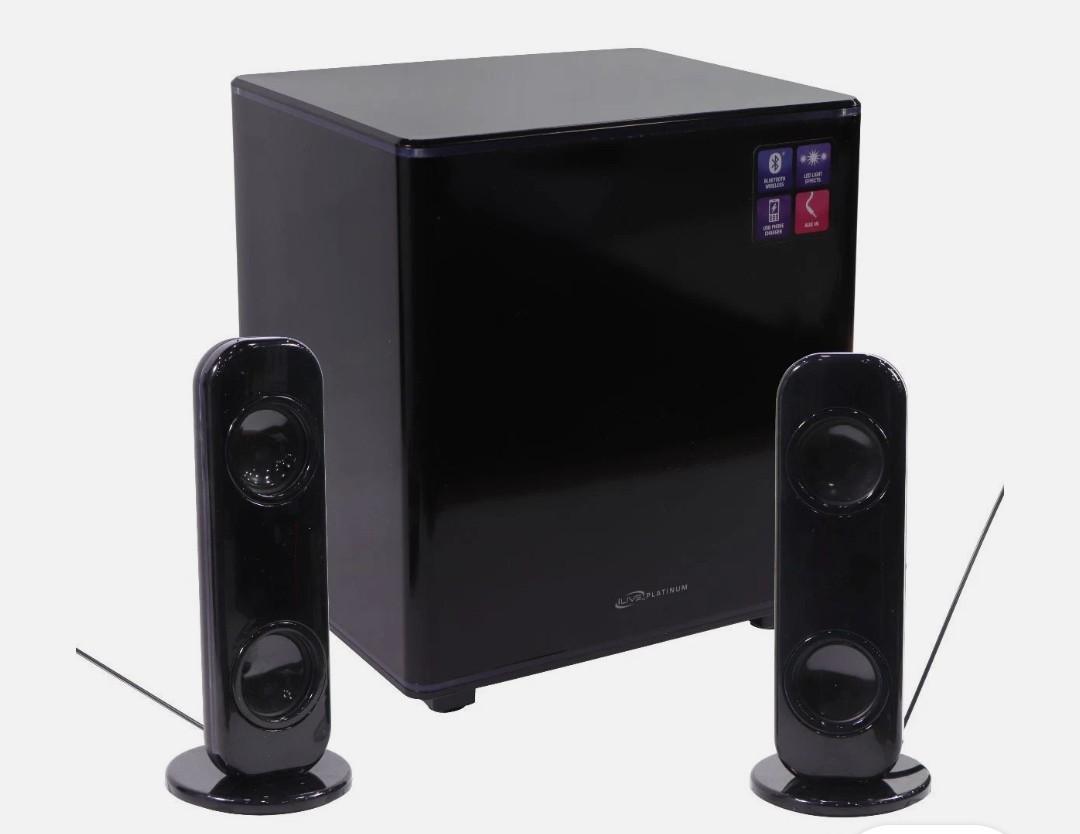 iLive Bluetooth 2.1-Channel Wireless Speaker System w/Subwoofer - Black (IHB26B)