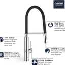GROHE 31492000 Concetto Semi-Pro Kitchen Faucet with Pull-Out Sprayer Chrome