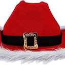 Christmas Cowboy Hat Xmas Cowgirl Hat for Photo Props Gift Stage Performance Red