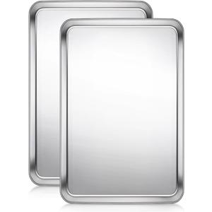 Baking Sheet, Cookie Sheet, Stainless Steel Baking Pan, 2 Piece-19.6''x 13.8'' x 1.2'', Large Sheet Pan for Oven, Baking Tray for Baking&Roasting, Nonstick&Nontoxic&Easy Clean Baking Sheet, Cookie Sheet, Stainless Steel Baking Pan, 2 Piece-19.6''x 13.8'' x 1.2'', Large Sheet Pan for Oven, Baking Tray for Baking&Roasting, Nonstick&Nontoxic&Easy Clean