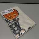 2 x Halloween Trick or Treat Garden Flag Ghost Dog 12x18 Inch Small Double Sided Burlap Welcome Yard Dachshund Skeleton Outside Decorations DF342