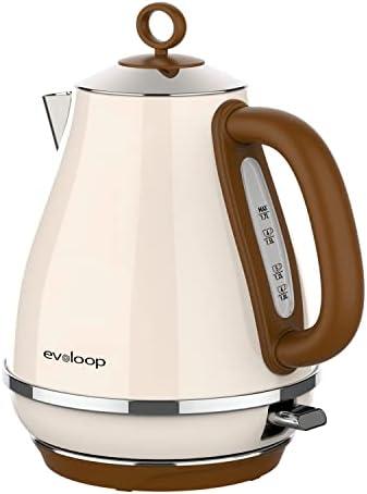 Evoloop 1.7L Electric Kettles, BPA Free Tea Kettle, Hot Water Boiler Heater, Stainless Steel Teapot, Auto Shut-Off & Boil-Dry Protection, 120V/1500W