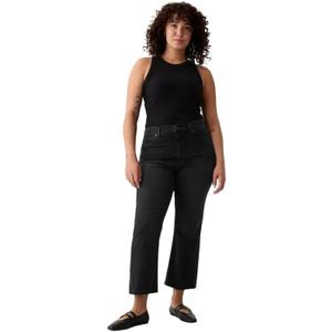 GAP Women's High Rise Flare Denim, Washed Black, 27 Short