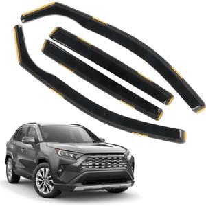 4 PCS in-Channel Window Rain Guards Fit for 2019-2025 Toyota RAV4, Smoke Tinted Vent Window Visors, Window Vent Deflector, Sun Visors Vent Shades, Car Accessories 2020 2021 2022 2023 2024