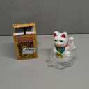 Chunful 6 Inch Lucky Cat Waving Arm Maneki Neko Lucky Beckoning Feng Shui Wealth Cat for Welcoming Fortune Wealth Prosperity Decoration, Battery Not Included(White Color)