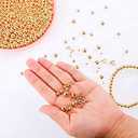 WILLBOND 1200 Pcs Round Spacer Beads for Jewelry Making 4/6/8 mm Smooth Ball Beaded Seamless Loose Ball Embellishments with Holes for Stackable Bracelet Craft(Gold)