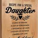 Daughter Gifts, Cutting Board Gifts for Daughter, Daughter Gifts from Mom Dad Parents, Daughter Birthday Gifts, Recipe for a Special Daughter Bamboo Cutting Board for Kitchen