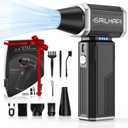 Powerful Turbo Fan 300000RPM, Handheld Office Duster Blower Replaced Can of Air, Rechargeable Durable Fan Cleaner for PC Gamers, Barber, Laptop, Computer Accessories & Snow Removal (Bright Silver)