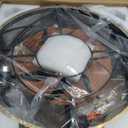 19" Farmhouse Flush Mount Caged Ceiling Fans with Lights, 6 Speeds, Rustic Low Profile Ceiling Fan with Light and Remote, Small Bladeless Ceiling Fans with Lights for Kitchen, Bedroom - ETL