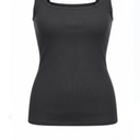 VAFFUL Tank Top for Women Summer Sleeveless Shirts Square Neck Ribbed Knit Slim Fitted Tanks Basic Top Blouses L