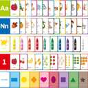 Flash Cards for Toddlers Learning  54 Double-Sided Alphabet, Number, Color & Shape Cards  Durable Preschool Educational Toys for Kids Ages 2-5, Waterproof & Tear-Resistant, Montessori Early Learning